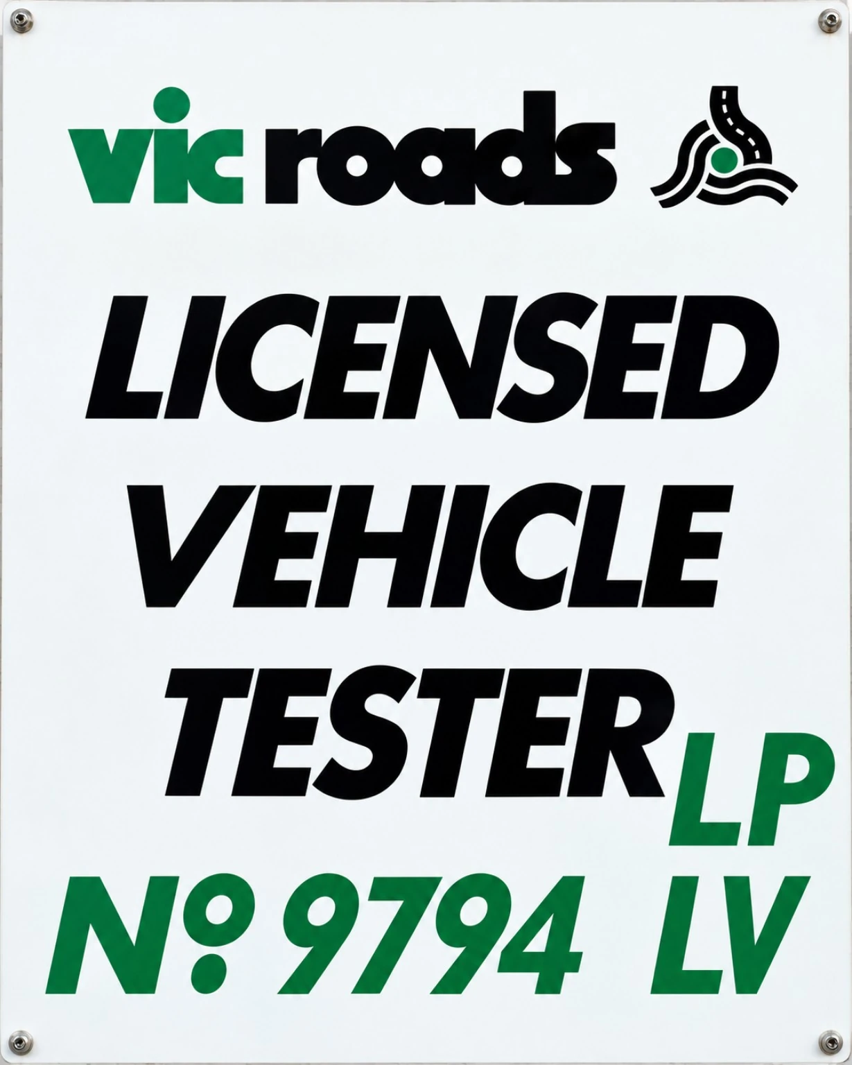 VicRoads Licensed Vehicle Tester sign displayed at Autotech Service Centre